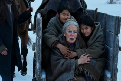 Anciana y sus nietas estaban congelándose de frío hasta que una pobre madre soltera apareció. El viento cortaba como cuchillos y la nieve cubría todo a su paso.
