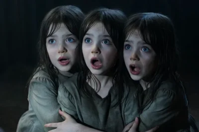 En una noche de tormenta encontró a tres niñas idénticas escondidas en su granero… sin imaginar que estaba enfrentándose a hombres dispuestos a quemarlo todo por una herencia