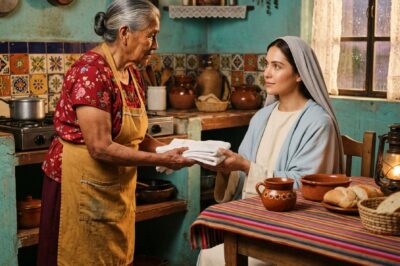 Una anciana dio refugio a una mujer extraña… era la Virgen MarÃa en forma humana.