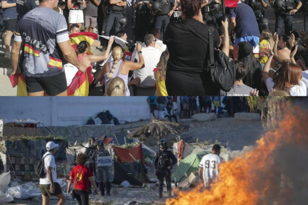 Vecinos de Ceuta QUEMAN el campamento de los migrantes marroquíes: “¡...
